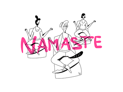 Yoga character chill namaste nb relax sketch yoga