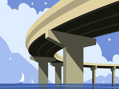 Overpass highway landscape