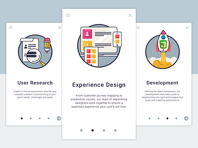 Design process icons icon design mobile