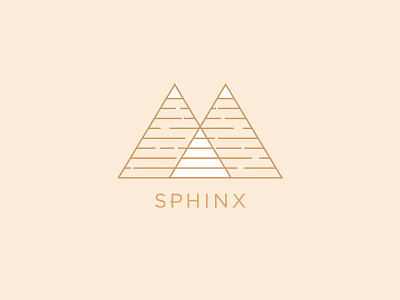 Sphinx icon illustration logo monoline pyramid sphinx type