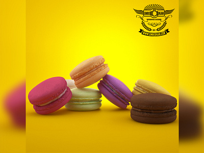 Macaron 3d draw food macaron max render