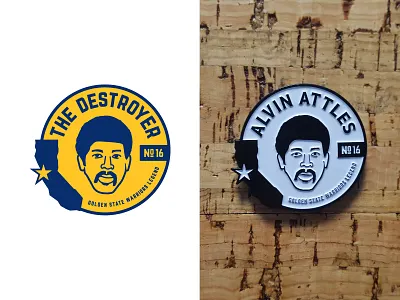 Al "The Destroyer" Attles Lapel Pin al attles basketball golden state warriors lapel pin legend logo nba