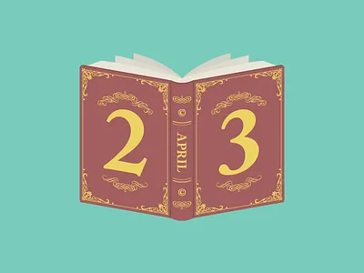 April 23 23 apr april book copyright date datetypography illustration number twentythree typography