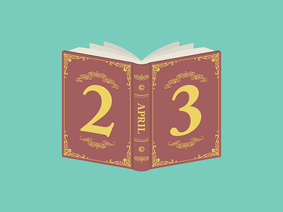 April 23 23 apr april book copyright date datetypography illustration number twentythree typography