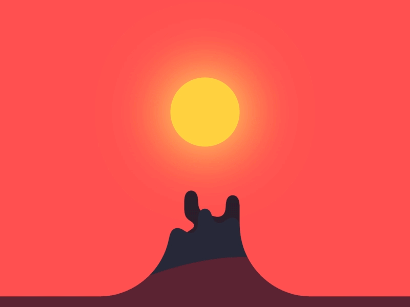 The Mountain abstract animation effects flat flow motion graphics mountain particles special effects sun warm