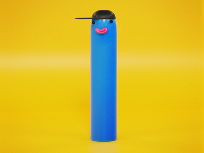 36dot 18 1 Dribbble01 36 days of type 36daysoftype blue boy cap character cool lips pink typography yellow