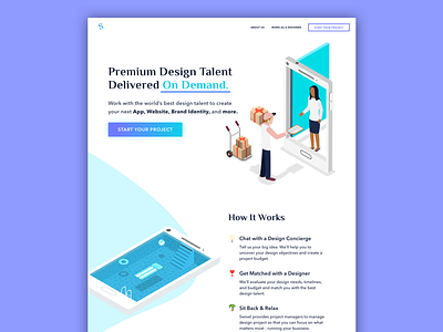 Swivel Landing Page isometric landing page