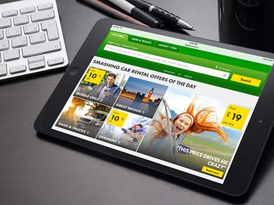 Promo Tiles on a tablet landscape mode art direction booking pod creative direction desktop site e commerce promotional space ui ux