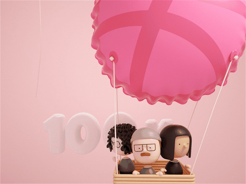 Thanks Dribbble! 100k design dribbble gratitude ueno