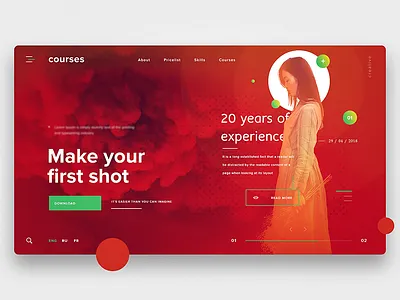 😈 design fonts gradient homepage landing modern portfolio red ui ux web woman