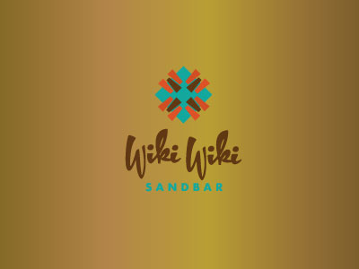 Wiki Wiki Sandbar beach logo logotype restaurant sand tiki tiki bar