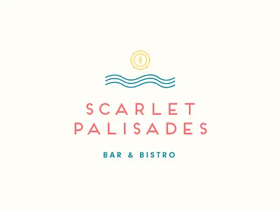 Scarlet Palisades Logo bar bistro brand identity logo palisade typography