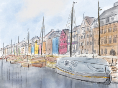 Nyhavn copenhagen hygge nyhavn procreate