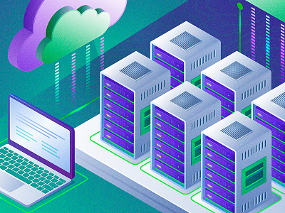 Cloud computing cloud cloud computing data center data storage illustration isometric laptop technology