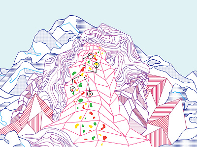 How Two Scientists Will Build Mountains climbing editorial illustration mountains science topographic