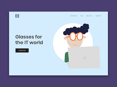 Landing Page dailyui glasses illustration it landing laptop ui