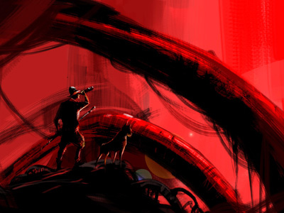 Red vs war- Explorer art concept art design digital art illustration