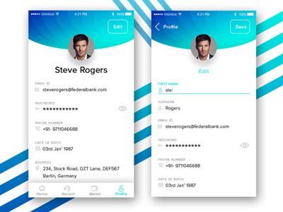 Profile View Mobile App appdesign mobileappdesign uidesign uiux