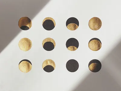 Moons black celestial gold ink moon shadows