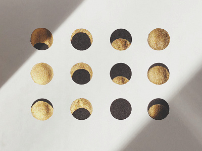 Moons black celestial gold ink moon shadows