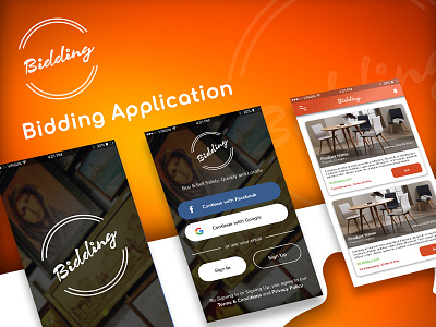 Bid Wisely to Sell Quickly app bidding home login screen splash ui ux