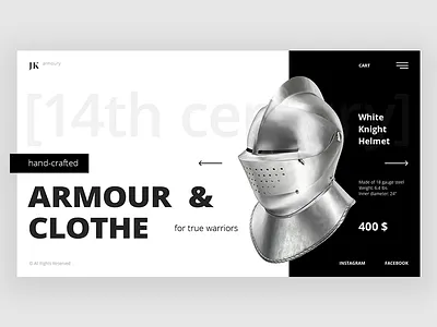 Concept for JK - Armour & Clothe armoury helmet middle ages photoshop shot ui ux