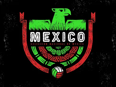 Mexico 2018 badge badge design eagle el tri fifa football illustration mexico pattern soccer wold cup