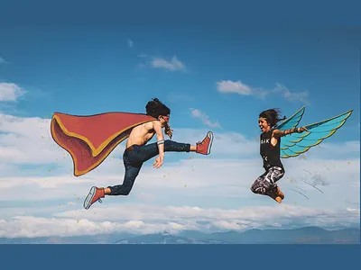 Super Fly cape clouds fly hero illustration imagination photo sketch sky super whimsical wings