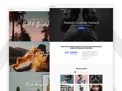 Warhol - Responsive Multipurpose WordPress Theme for Creatives agency blog business creative freelancer landing page masonry minimal one page parallax photography portfolio