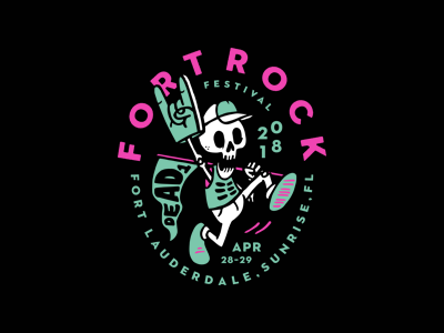 dead mascot doodle drawing festival fort rock illustration logo patch sketch