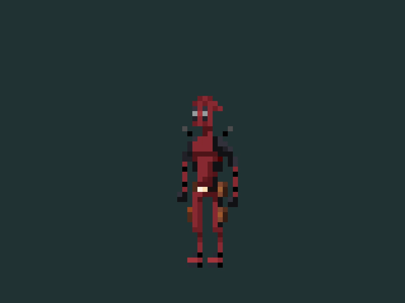 Deadpool Walk Cycle deadpool pixel pixelart pyxeledit walk walkcycle