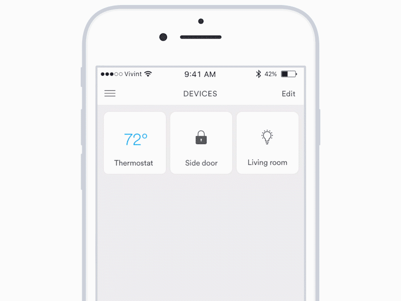 Customizable Device Screen Prototype devices ios lights locks prototype smart home smarthome thermostat