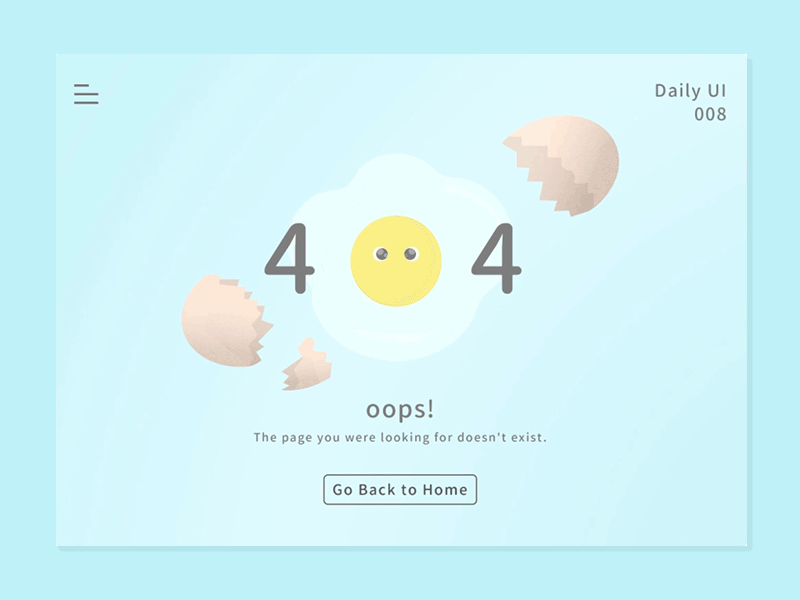 Daily UI #008-404 Page.gif 008 404 broken cry daily dailyui egg gif oops sketch ui web