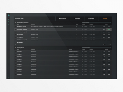 Management Screen dark dashboard list table theme ui ux view