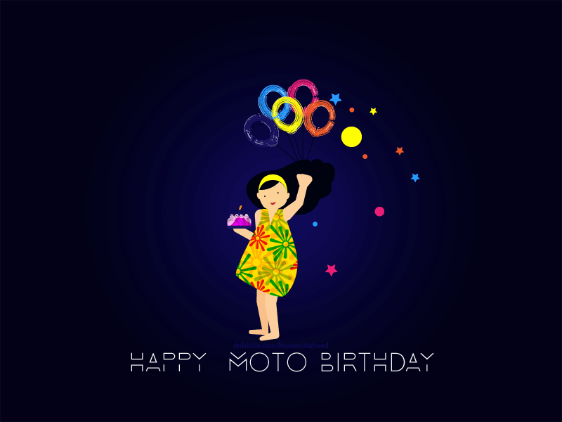 Happy Moto Birthday Illustration animation artwork birthday cake celebration character flat fun illustration party storyboard vector