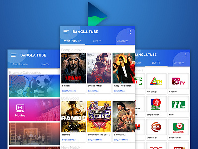 Bangla Tube Mobile App Concept app design graphic mobile uiux
