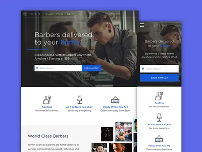 Trym Landing Page Design landing page male masculine