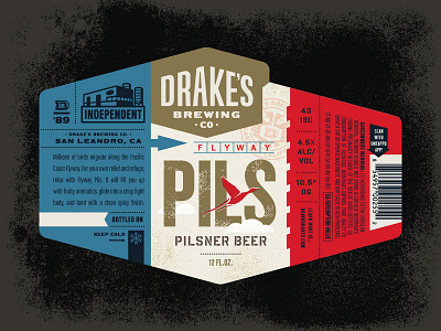 Drakes - Flyway Pils beer drakes duck fly industrial luggage tag pilsner