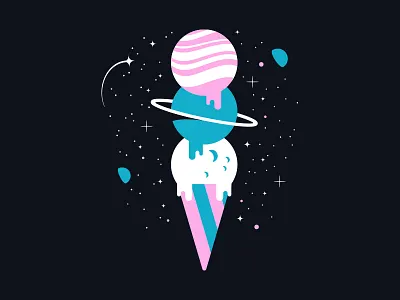 Space Cone ice cream space tshirt