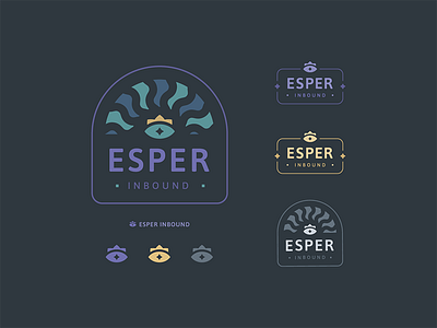 Esper Inbound branding crown eye frame logo ray star sun tarot