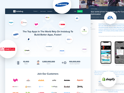Instabug Customers Page bug customer instabug stories testimonials ui ux