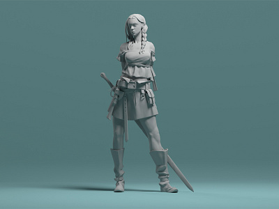 Viking Girl 3d arnold maya render zbrush