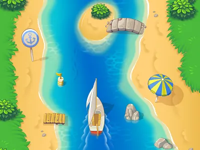 Boat race beach boat game mockup mood sketch race river sale yacht