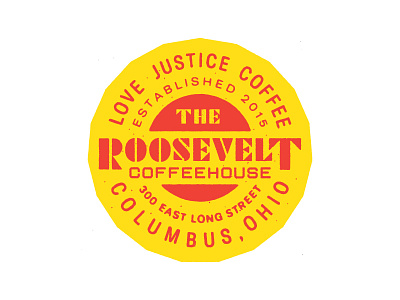 Roosevelt Coffeehouse 3 Year Anniversary badge badge circle coffee espresso illustration lettering