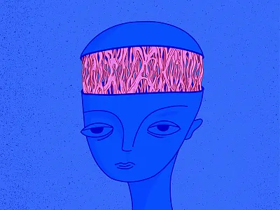 Gum head blue brain bublegum elastic gum head open slimy