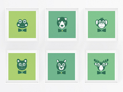 Animal portraits kids patterns product