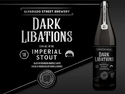Dark Libations alvarado beer black bottle craft beer imperial packaging stout wax