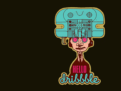 Hello Dribbble design drawing dribbble hand drawing illustration sticker