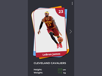 Trading Card App app cards dark flat lebron james mobile trading