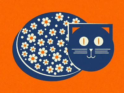 Cat abstract animal cat face fur minimal picasso wild